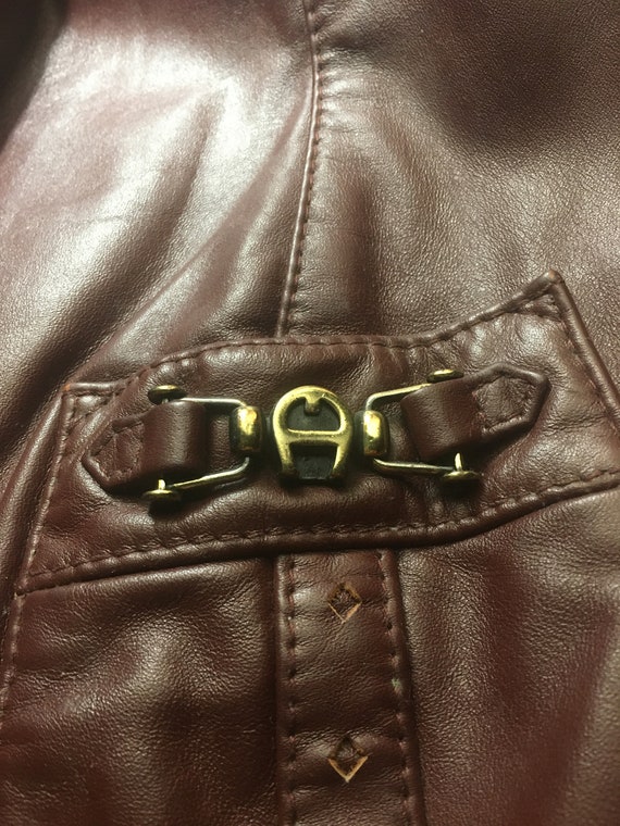 Vintage Etienne Aigner Burgundy/Oxblood Leather F… - image 5