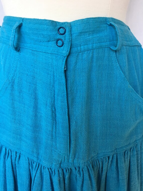 Vintage 80’s/90’s Baby Blue Gauzy Midi Skirt - image 6