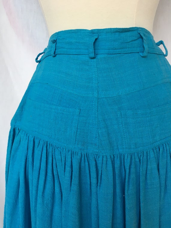 Vintage 80’s/90’s Baby Blue Gauzy Midi Skirt - image 9