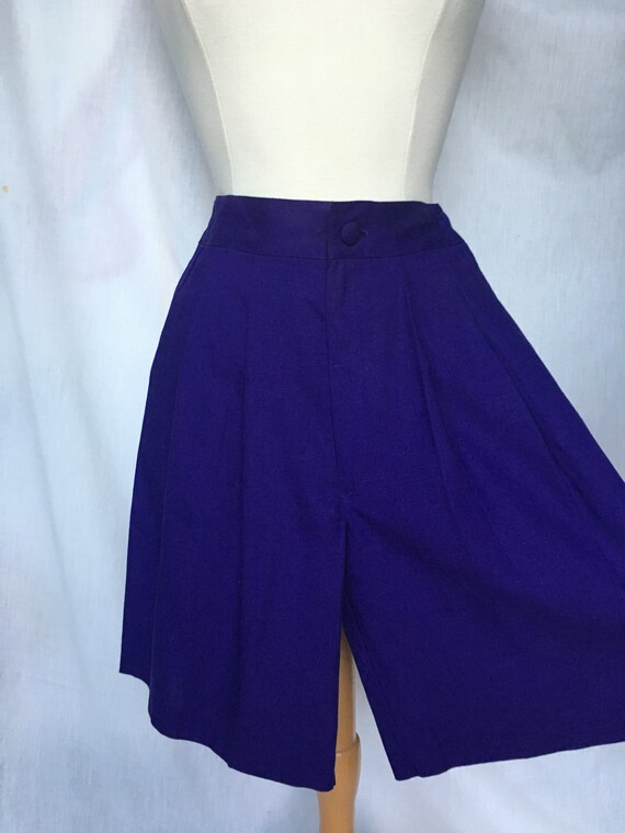 Vintage 90’s Casual Corner Purple Linen Pleated S… - image 2