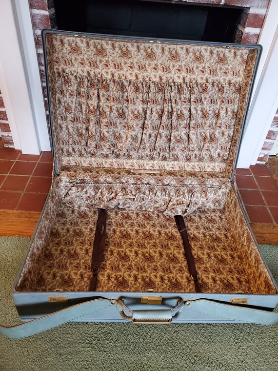 Blue Hartmann Luggage, 29" Hartmann Suitcase, Vint