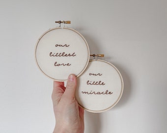 Hand Embroidered Hoop - Pregnancy Announcement, Birth Announcement