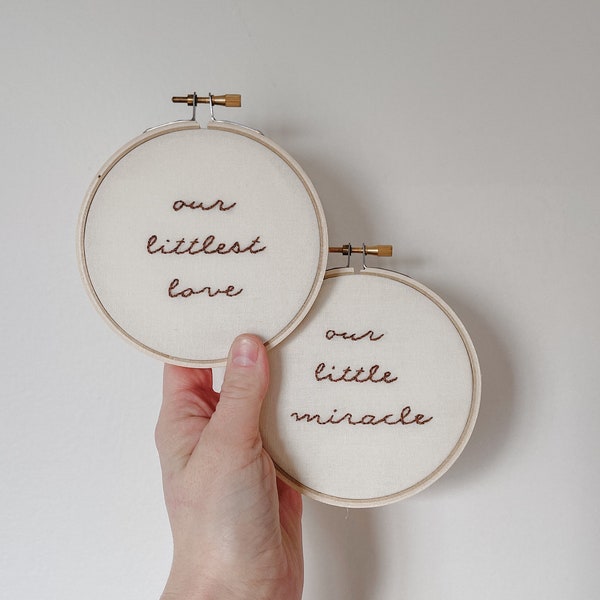 Hand Embroidered Hoop - Pregnancy Announcement, Birth Announcement