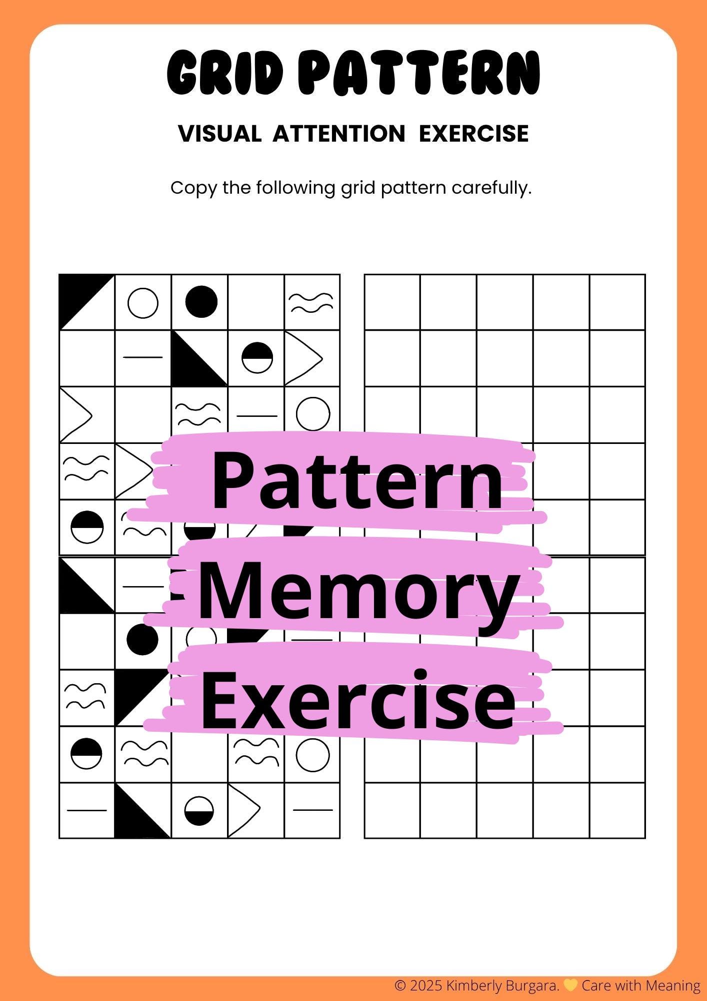 Grid Pattern Cognitive Exercise – Visual Attention & Memory Activity ...