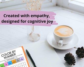 Color by Number for Seniors - Gentle Cognitive Activity Printable | Mindful Coloring Pages | Brain Stimulation | Care With Meaning