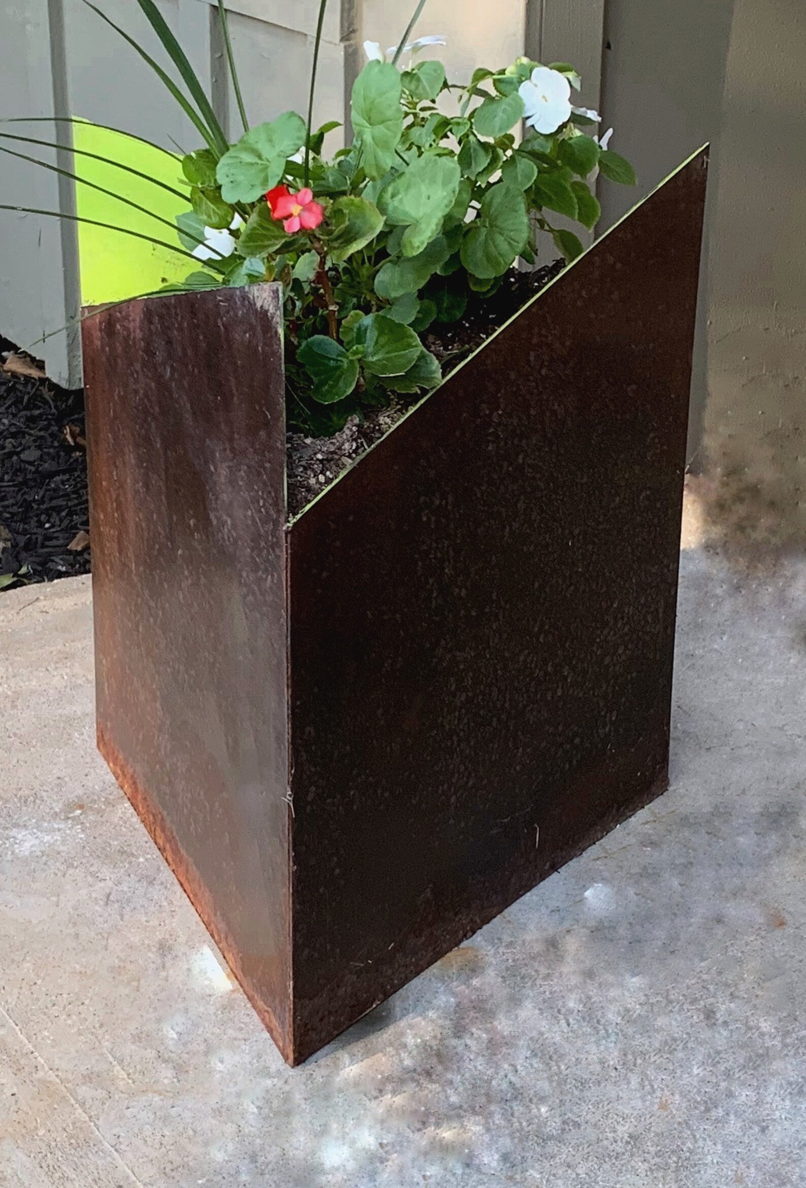 Rustic Metal Planter Etsy