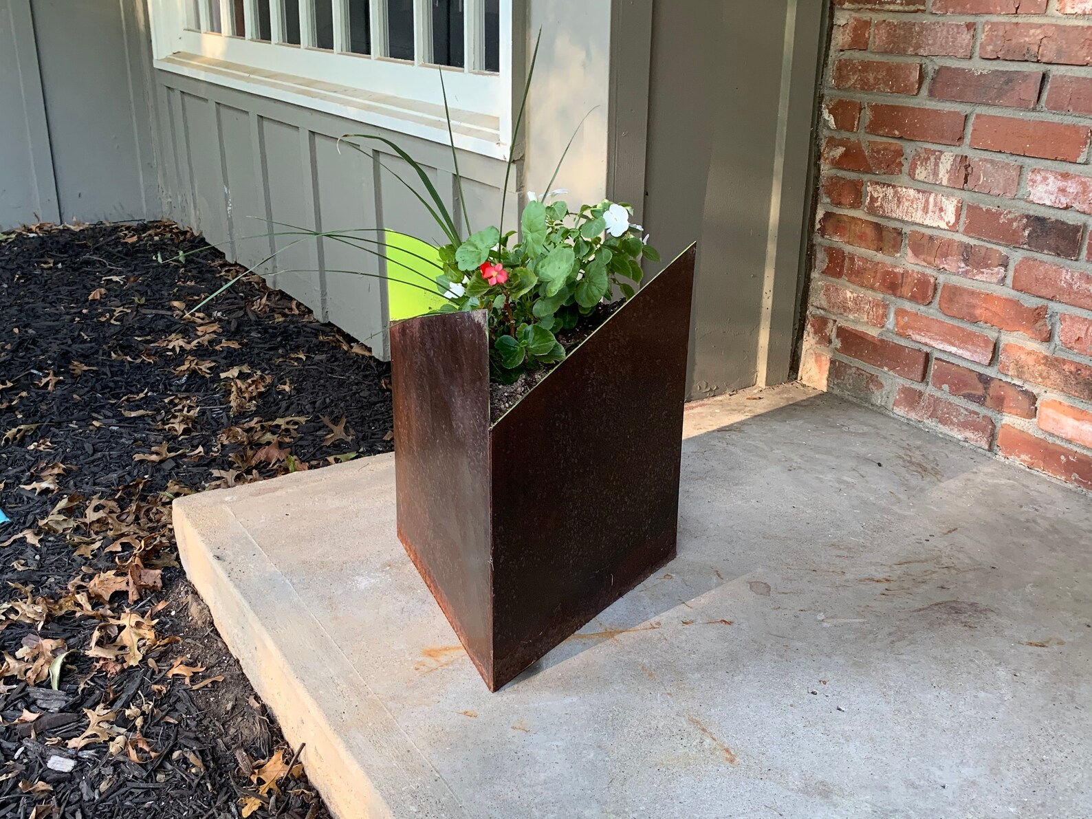 Rustic Metal Planter Etsy