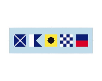 MAINE Nautische Flagge Stichvorlage