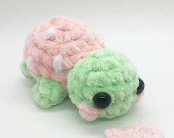 Crochet Strawberry Turtle Plush: Desk Friend