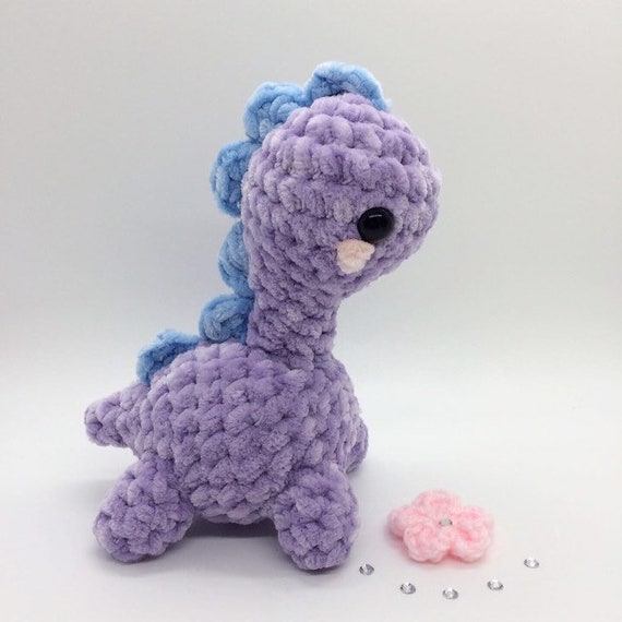 Dinosaur Plush Crochet Purple Dino Plush Etsy