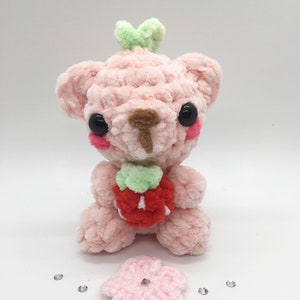 Strawberry bear, crochet strawberry bear