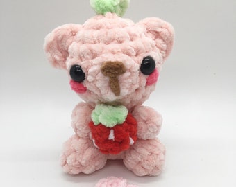 Strawberry bear, crochet strawberry bear