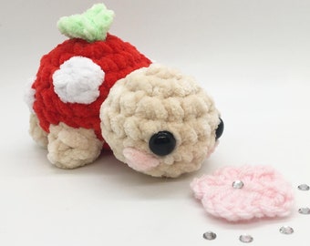 Crochet Mushroom Turtle Plush, Cute Fall Decor, Animal Lover Gift