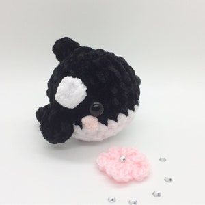 Orca Whale Plushie, cute whale crochet stuffed animal
