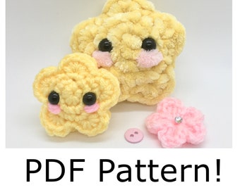star crochet pattern, beginner friendly pdf pattern, star keychain, cute crochet star tutorial