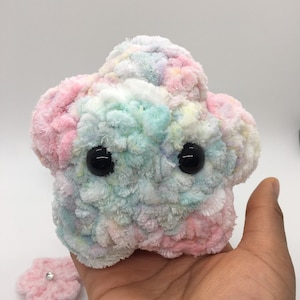 Jumbo Fluffy Pastel Star, crochet star, fluffy star, cute gifts, cute pastel gifts, cute desk friend, cute stars, star gift