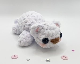 Gehaakte knuffel fret, witte knuffel