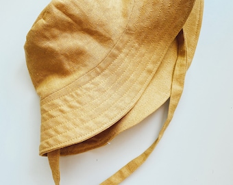 linen baby sun hat