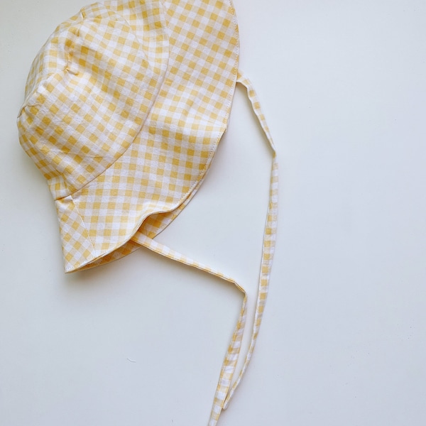 brimmed gingham baby sun hat