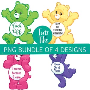 BUNDLE Cuss Bears  png, funny Care Bears Bundle, Sassy bears png , Sarcastic png Files, Sassy PNG, Evil Care Bears,  Funny Png, Care Bears