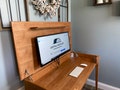 Hidden Monitor Desk, Lift top desk, Wooden Desk, cherry desk, solid cherry desk, efficient desk, secret desk, maple desk, oak desk, custom