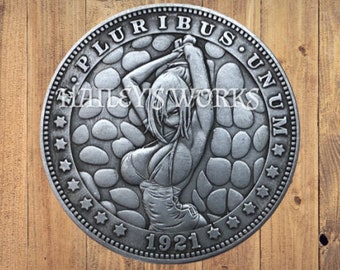Hobo Nickel Sexy woman Beach Anime Cartoon Design Morgan Dollar Silver Casted US Christmas Unique Carved Challenge Coin Rare Punk