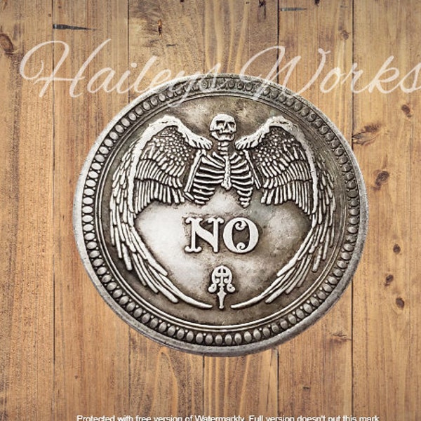 New Hobo Silver Yes or No Challenge Coin Angel of Death or All Seeing Eye Casted US American Unique Carved Coin Rare Punk Biker Rare