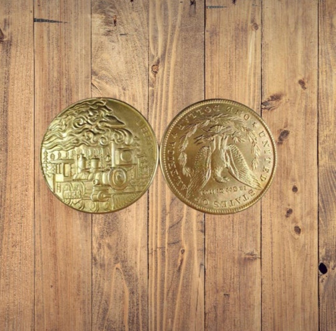Gold Hobo Coin Train Railroad Tracks Western Great American Expansion ...