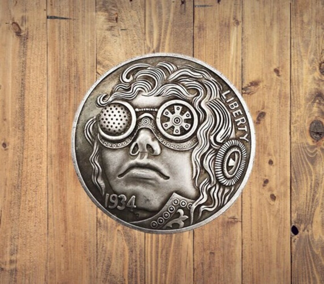 Hobo Coin Steampunk Kid Gear Head Косплей Фэнтези Американский доллар США Монета Жетон 1 — изображение