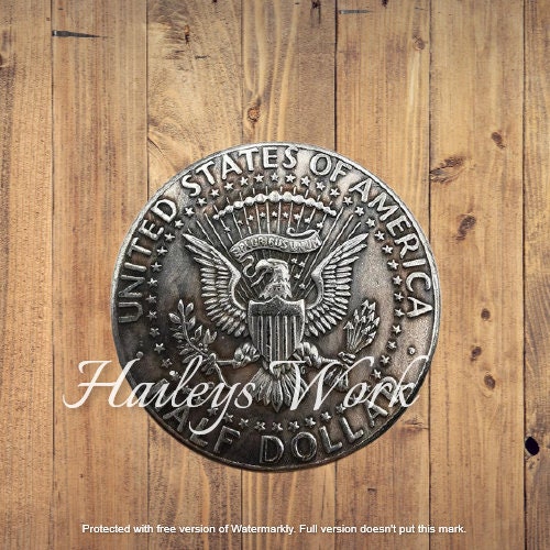 Hobo Coin 1964 Half Dollar Kennedy Skull Face Steampunk EMD Silver ...
