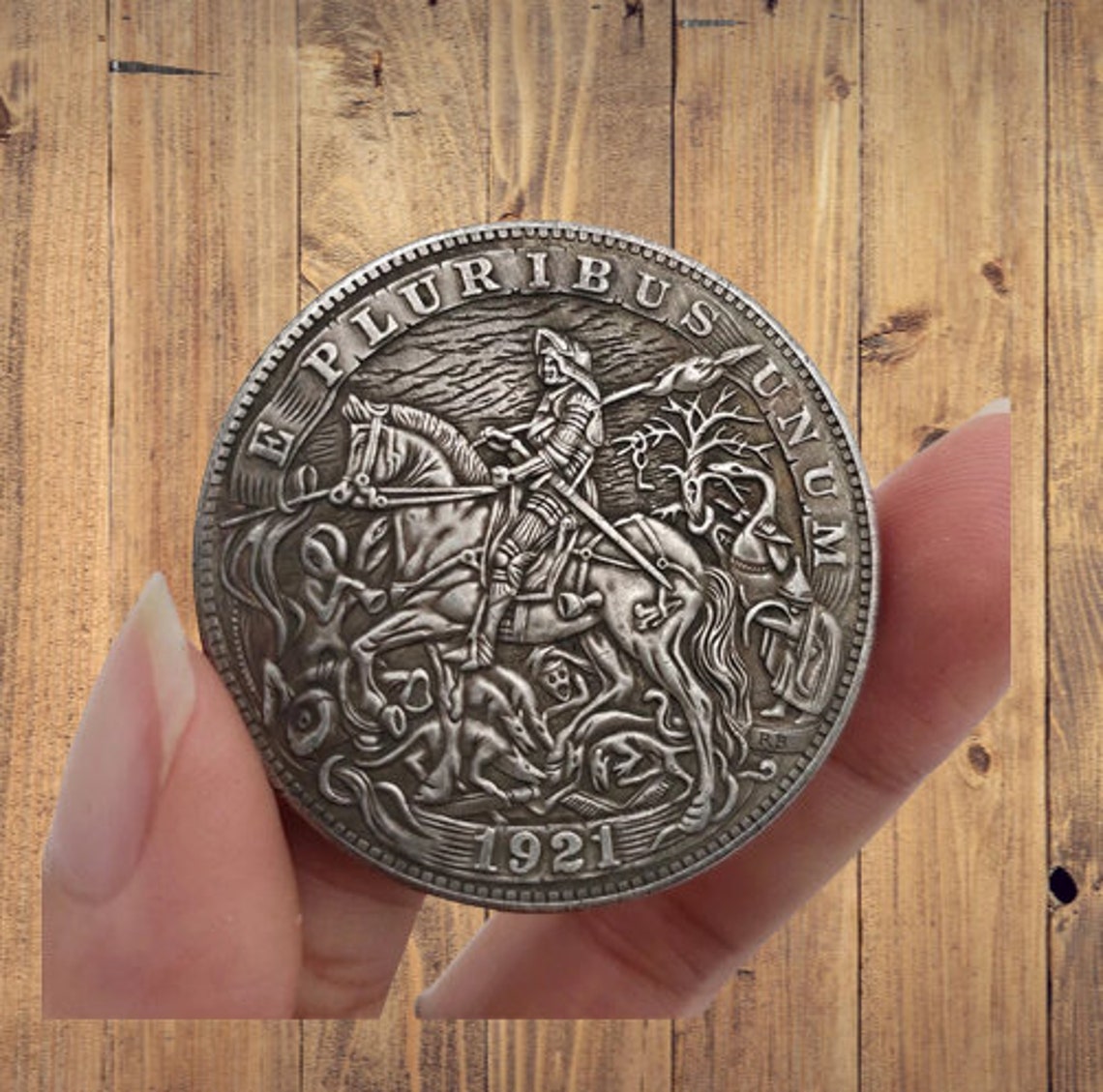 Hobo Coin The Warrior Ride a Horse in the Hell War Death Fantasy Американский доллар Жетон монеты США 1 — изображение