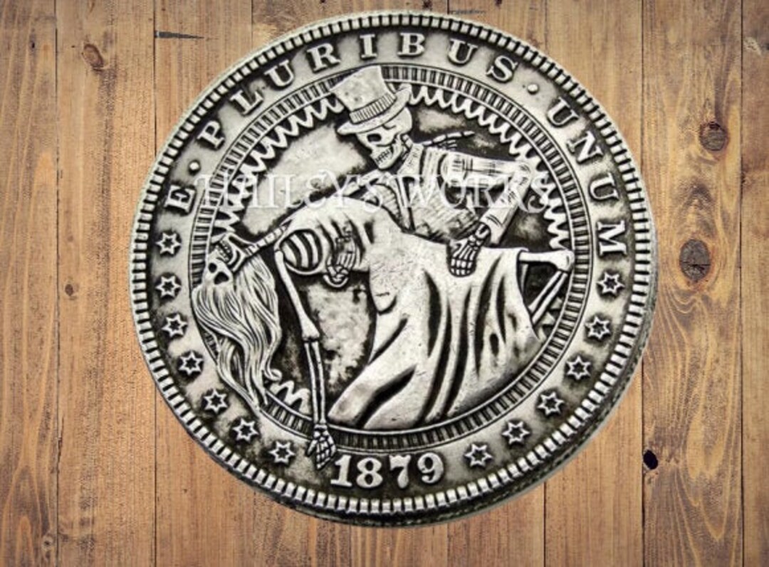 Hobo Nickel Skull Skeleton Dancing Man and Woman Morgan Dollar Silver ...