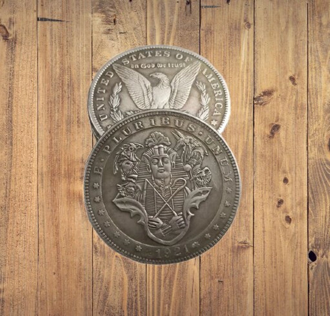 Бродяга Монета Фараон Древний Египет Египетский Фэнтези Американский Доллар Монета США Жетон 1 — изображение