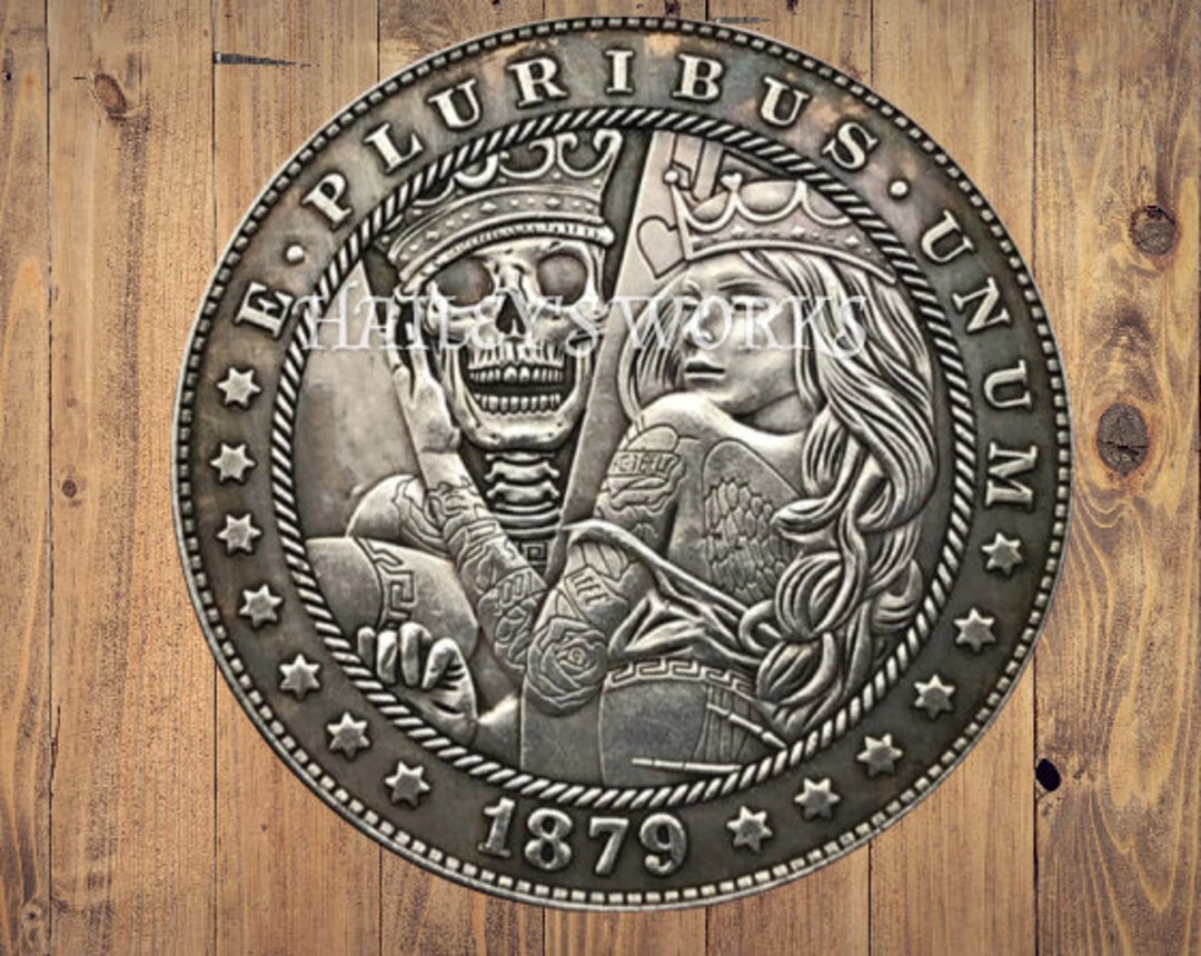 Hobo Nickel King and Queen Crown Medieval Skull Skeleton Morgan Dollar ...