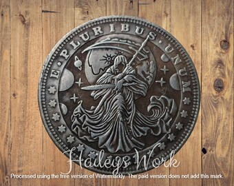 Hobo Nickel Coin Angel of Death The Universe Gothic Dollar Silver Carved US Old American Eagle Hobo Coin Commemorative Token