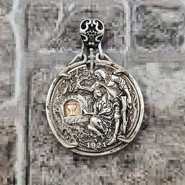 Roman Booteen Moving High Quality Hobo Coin Removable Sword Medieval Knight Holy Grail Jesus US Morgan Dollar Silver Hobo Nickel American