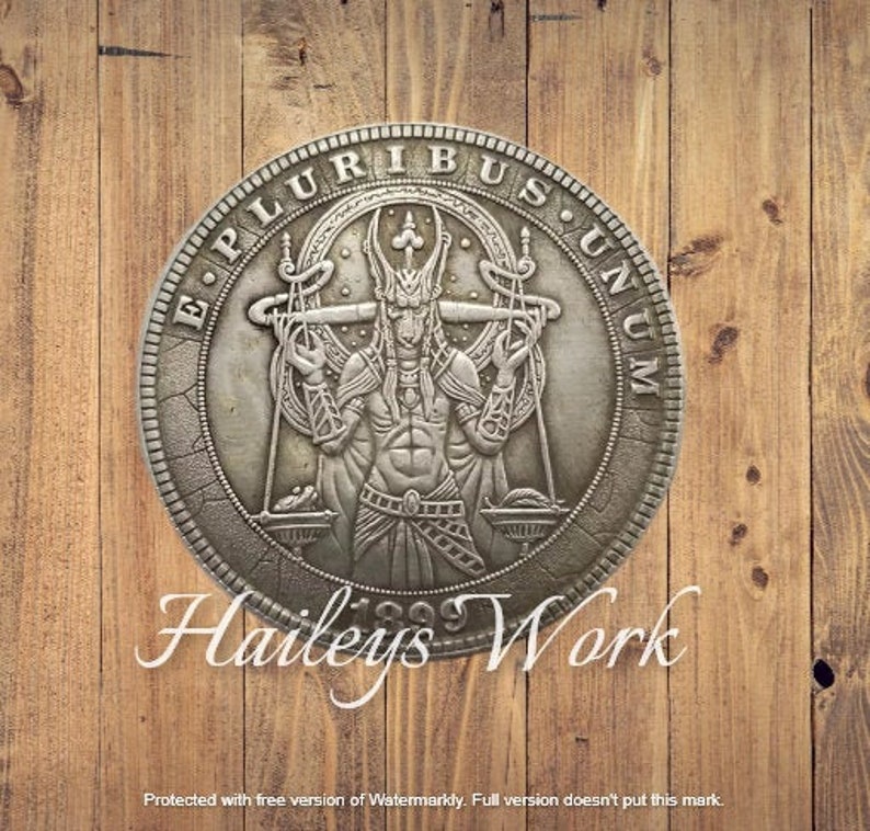 Hobo Nickel SET Египет Бог Средневековое Мистическое Волшебное Существо Косплей Морган Доллар Серебро Отлитая США Американская Уникальная Резная Монета Вызова 1 — изображение