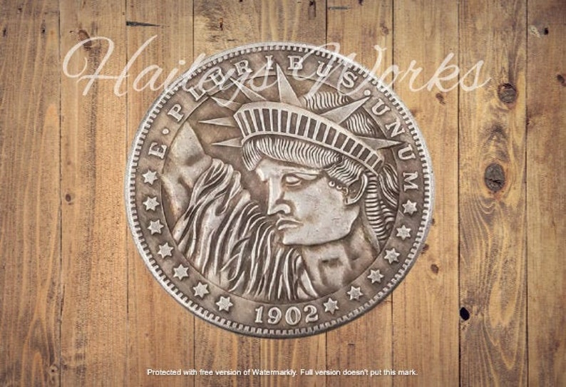 Высокое качество Hobo Никель Нью-Йорк Статуя Свободы Морган Доллар Серебро Отлитая США Уникальная американская уникальная резная монета Редкий панк-байкер 1 — изображение