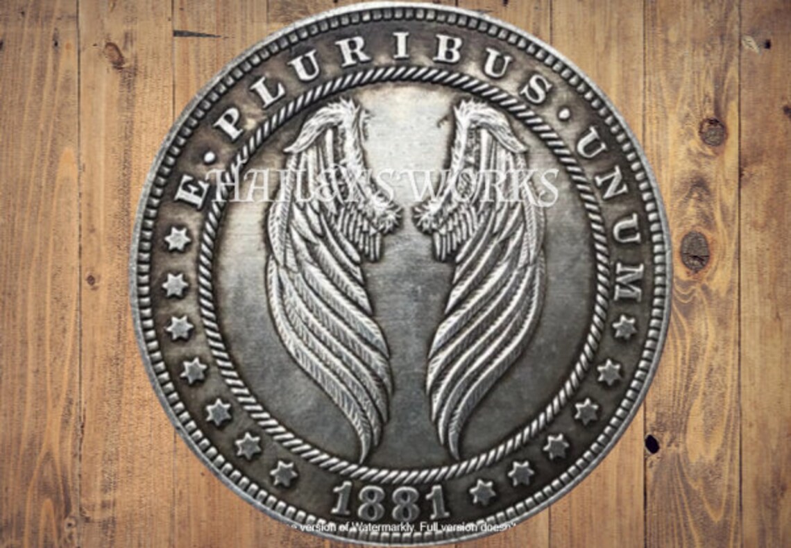 Hobo Никель Ангел Угловые Крылья Бог Иисус Дизайн Морган Доллар Серебро Отлитое США Рождество Уникальная резная монета Вызов Редкий панк-байкер 1 — изображение