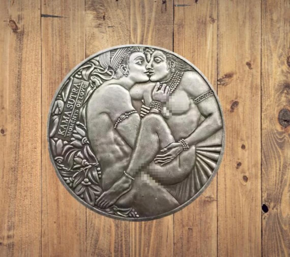 Монета бродяги Камасутра Момент любви Индийская пара Фэнтези Американский доллар Жетон монеты США 1 — изображение