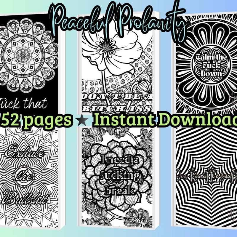 Coloring With Cuss Words Etsy Coloring With Cuss Words Etsy