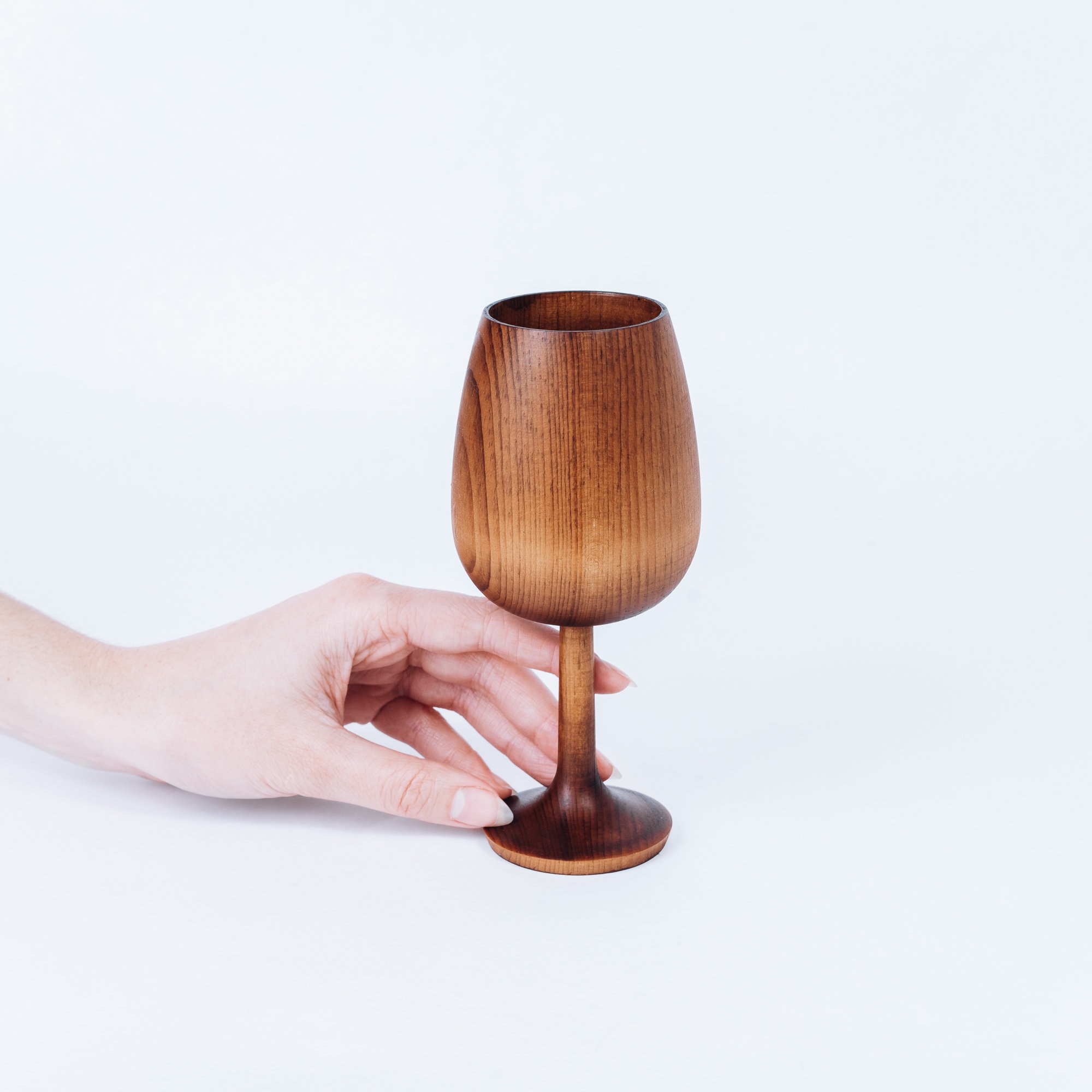 Wooden goblet of wine on the stem made of natural cedar wood. Etsy