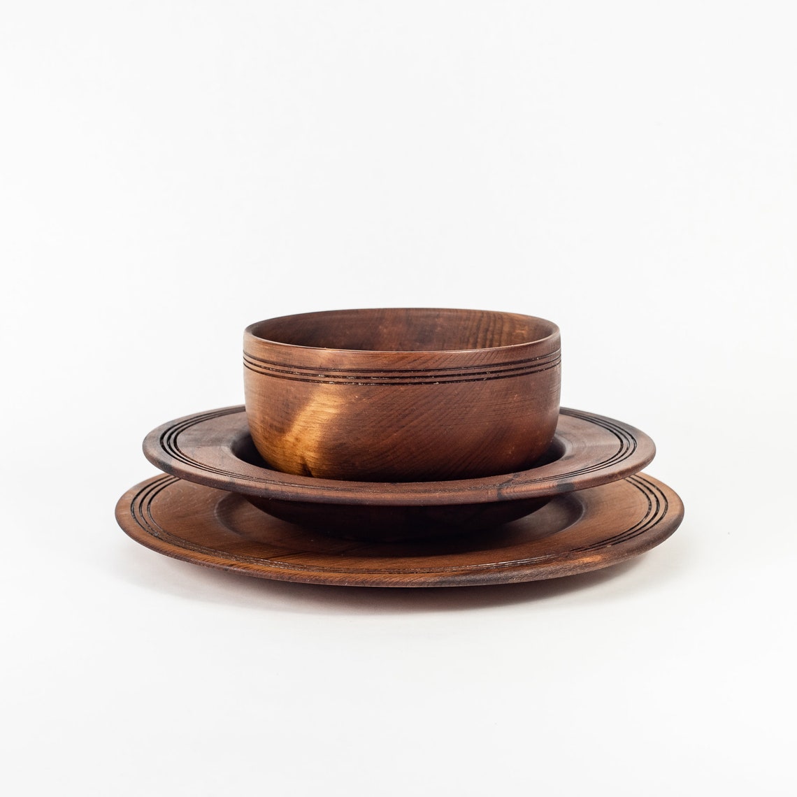 Set of wooden plates made of cedar wood 3 pieces 67TN Etsy
