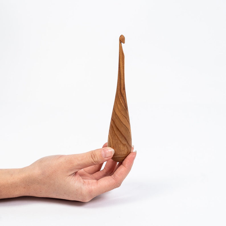 7 mm. cherry wood Wooden crochet hook for crocheting