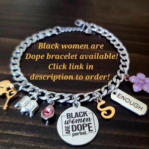 Black Girl Magic Bracelet, Black Girl Jewelry, Gifts for Black Women, Personalized Charm Bracelet, Initial Charm Bracelet, Princess Jewelry image 3