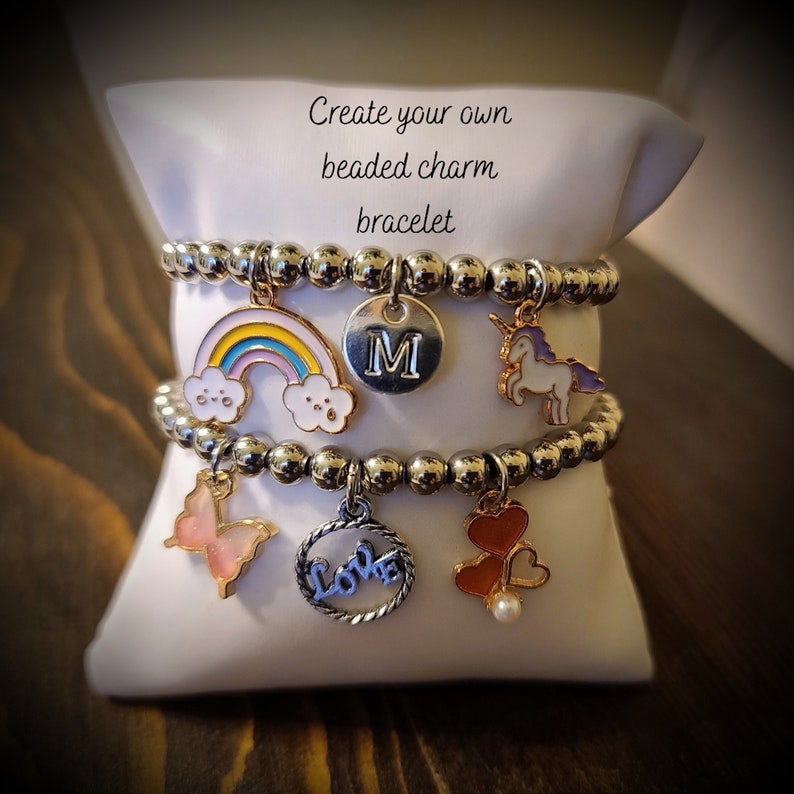 Personalized Charm Bracelet Beaded Charm Bracelet Build a Etsy Canada