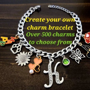 CHARM BRACELET, Personalized Charm Bracelet, Custom Charm Bracelet, Build a Bracelet, Girls Bracelet, Design Your Own, Gift for Her