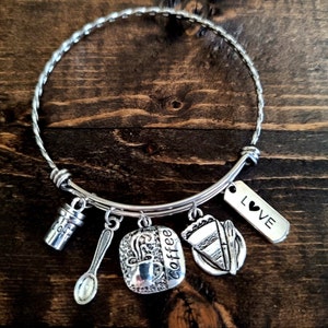 Coffee GIFT, Coffee Lovers Bracelet, Coffeehouse Bracelet, Coffee and Pie, Personalized Gift, Coffee Themed Gift, Coffee Spoon  Bracelet,