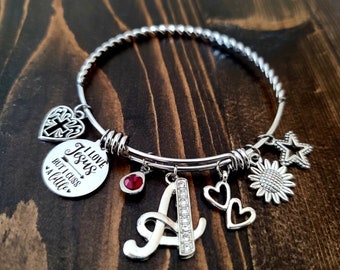 Personalized Charm Bracelet, Custom Charm Bracelet, Initial Charm Bracelet, Build a Bracelet, Initial Rhinestone, Monogram, Design Bracelet