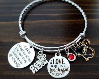 Cat Charm Bracelet, Cat Jewelry, Cat Mom Bracelet, Cat Person Bracelet, Cat Lover Bracelet, Custom Cat Bracelet, Paw Jewelry, Animal Lover